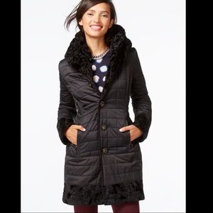 Laundry Reversible Faux Fur Coat XS
